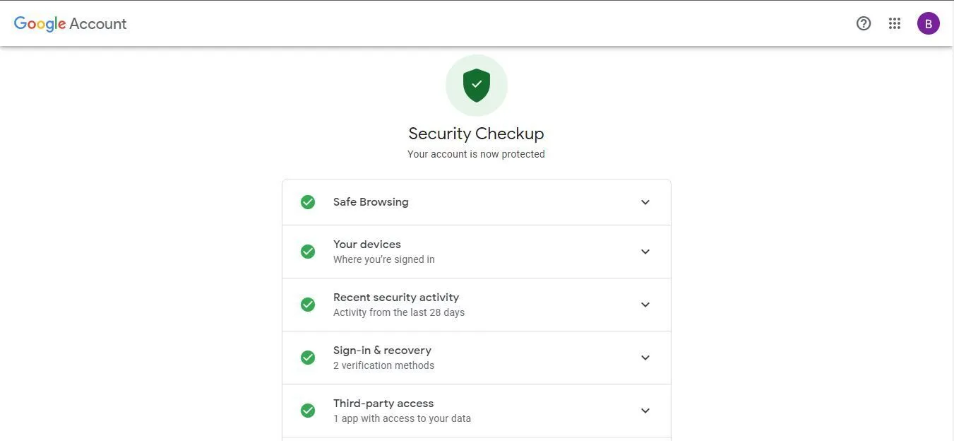 Verificação de segurança da conta do Google (Imagem via Sportskeeda)