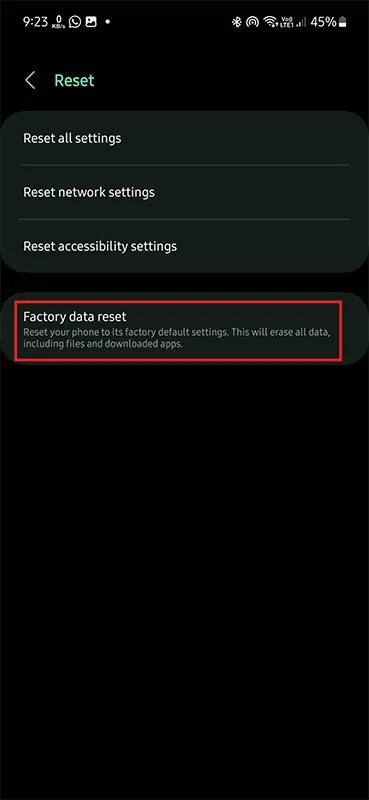 How to Factory Reset Samsung Galaxy S23