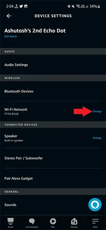 Amazon Echo verbinden met wifi met app