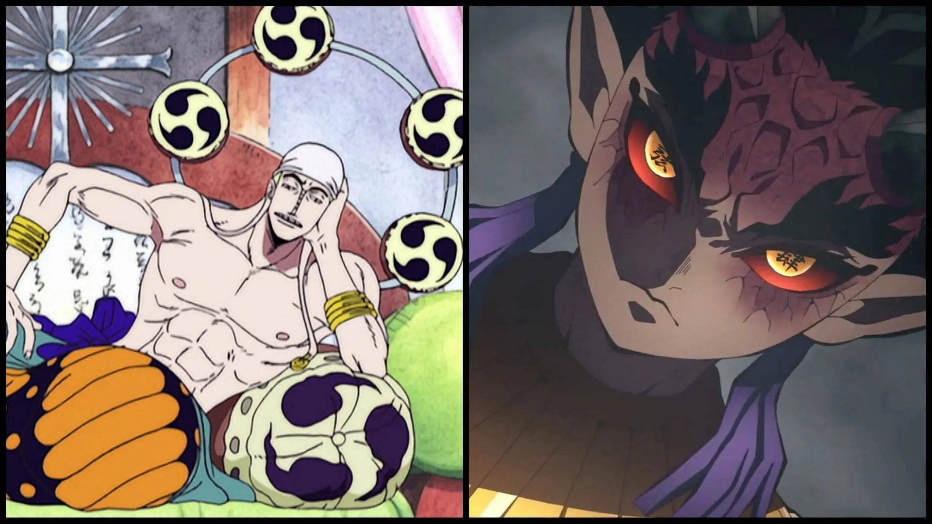Le somiglianze tra Eneru di One Piece e Zohakuten di Demon Slayer possono essere sorprendenti, ma per una buona ragione non plagiaria (Immagine via Sportskeeda)