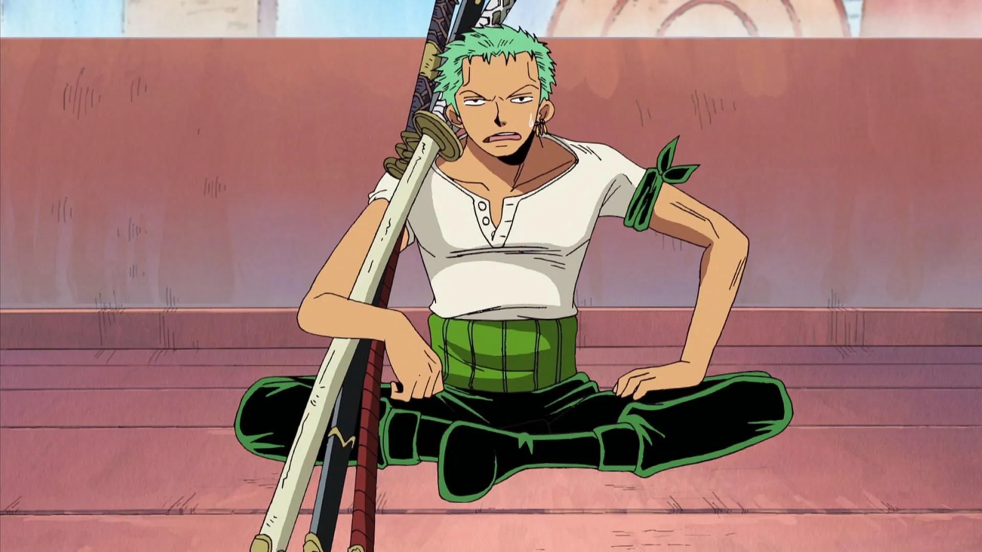 Zoro nel suo outfit originale (Immagine via Toei Animation, One Piece)