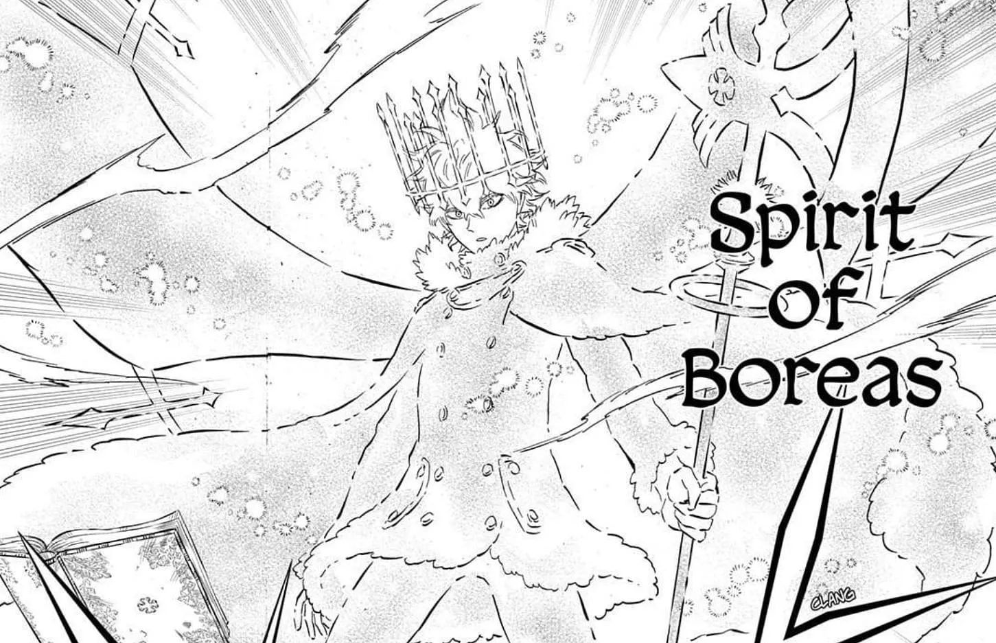 Lo Spirito di Borea di Yuno visto nel capitolo 276 di Black Clover (Immagine via Shueisha)