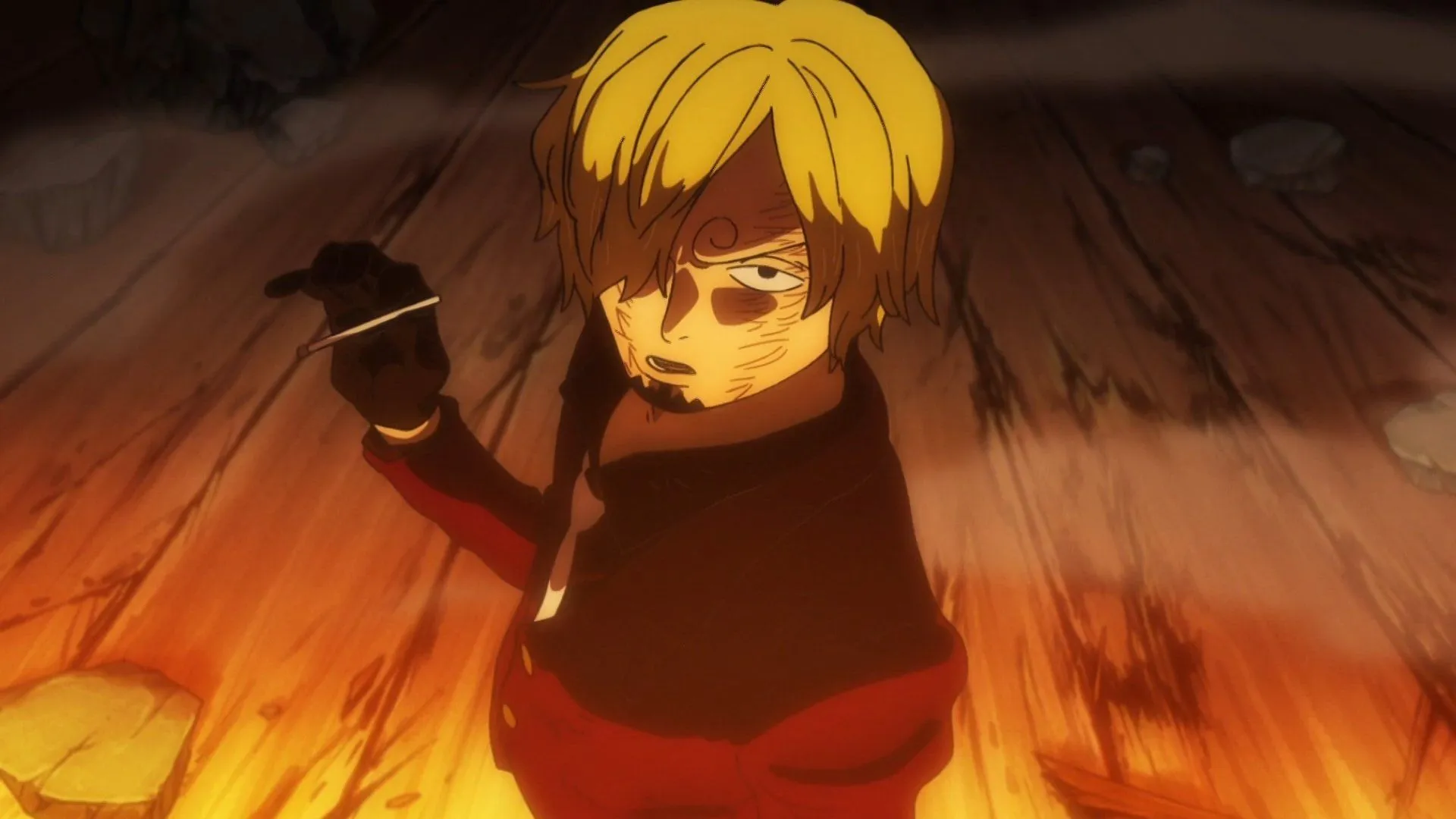 Sanji como visto no Arco Onigashima de One Piece (Imagem via Toei Animation, One Piece)
