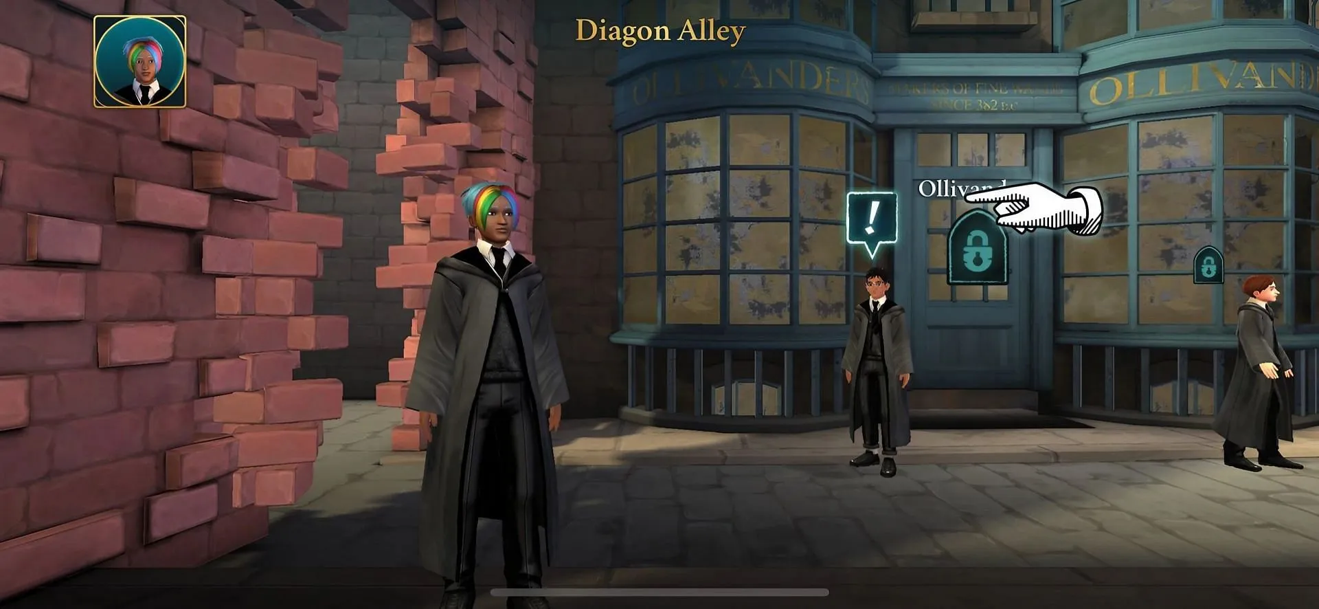 Meeting up at Diagon Alley (Image via WB Games)