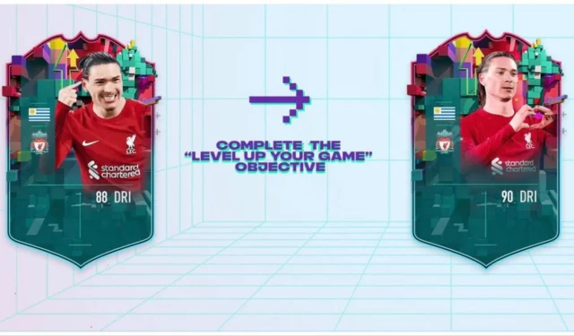 Экран загрузки FIFA 23 показывает Дарвина Нуньеса в составе Level Up Team 2
