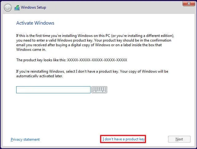 Licentiesleutel overslaan bij installatie van Windows 10