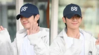 [Plusieurs photos] Jung Hae-in s’est rendu à Singapour pour prendre une photo à l’aéroport FM : casquette de baseball + chapeau, T-shirt, tenue légère et salutations amicales