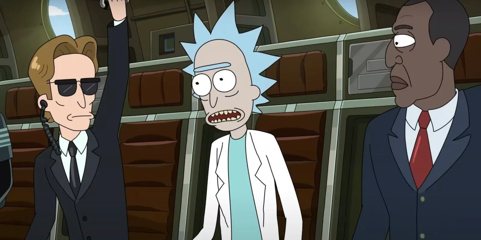 Rick vuela con el presidente en Rick y Morty