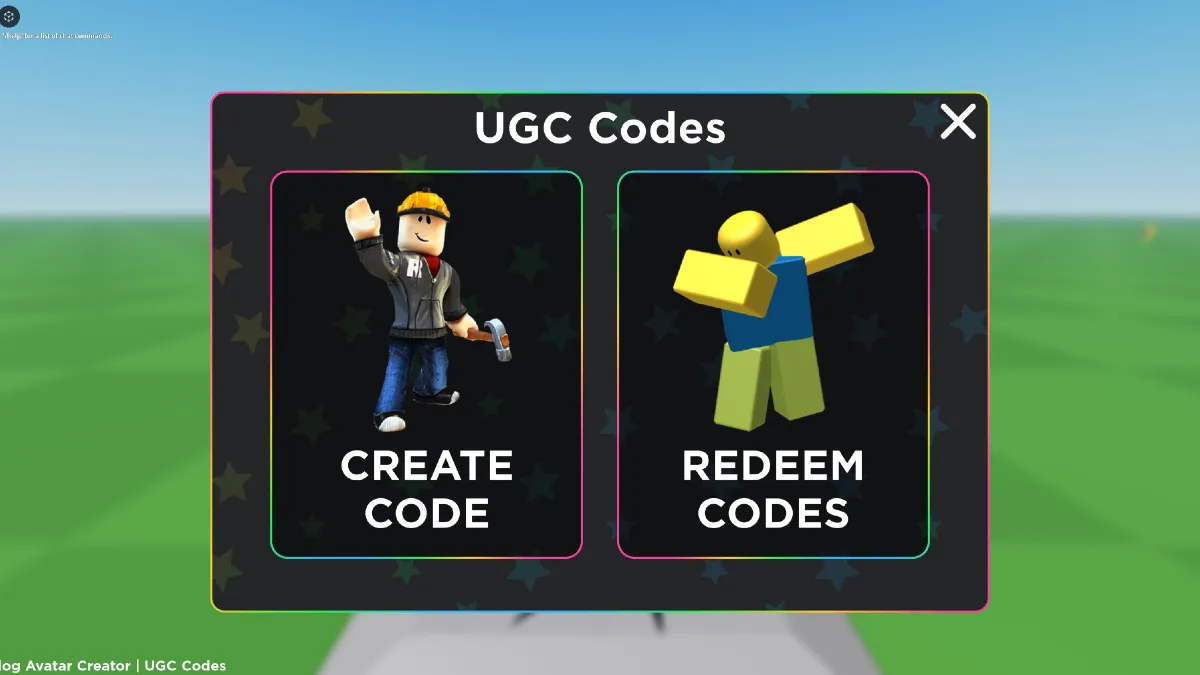 Schermata di creazione dei codici UGC