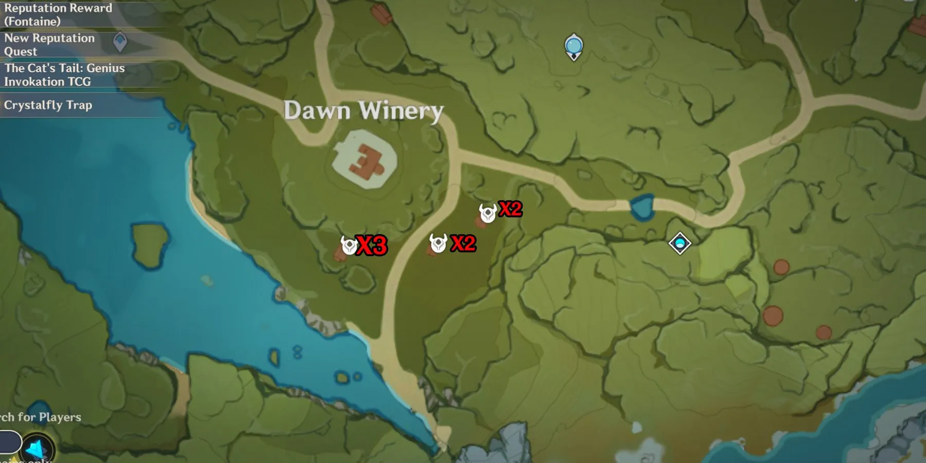 genshin impact philanemo-paddenstoelenlocaties in de wijnmakerij van Dawn