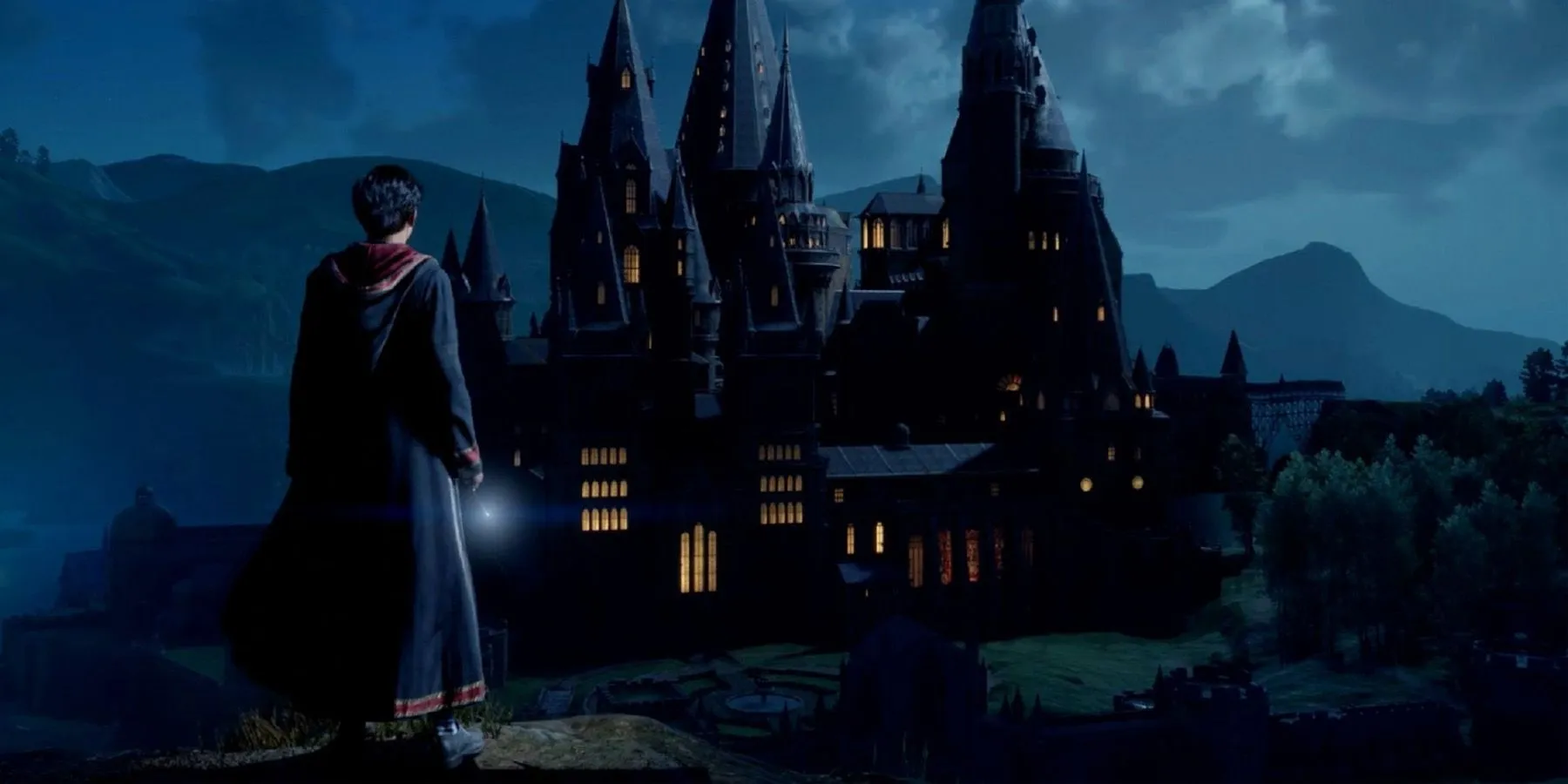 Nocne zdjęcie Dziedzictwa Hogwartu