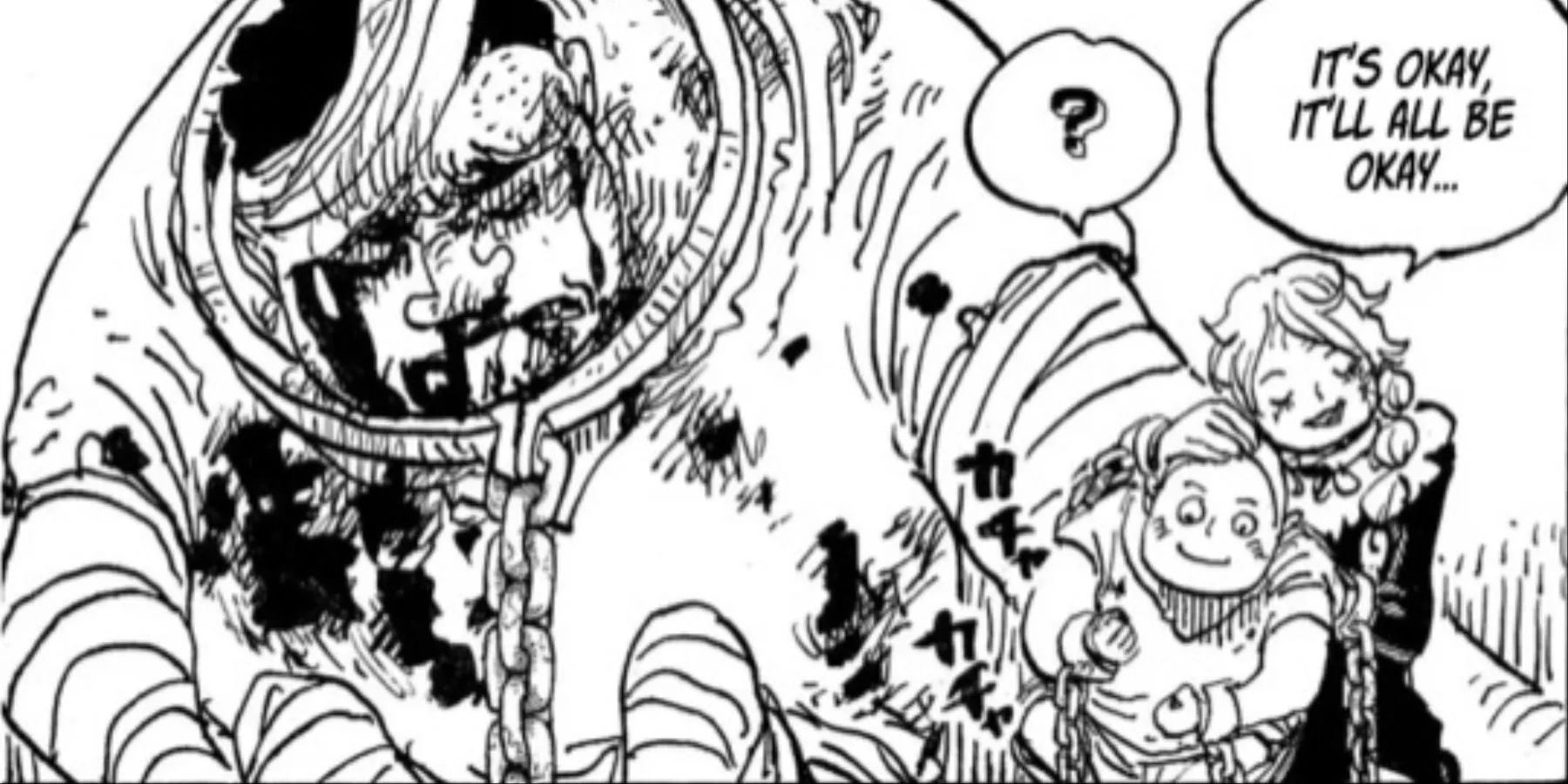 Jonge Kuma en zijn gezin als slaven in de One Piece-manga