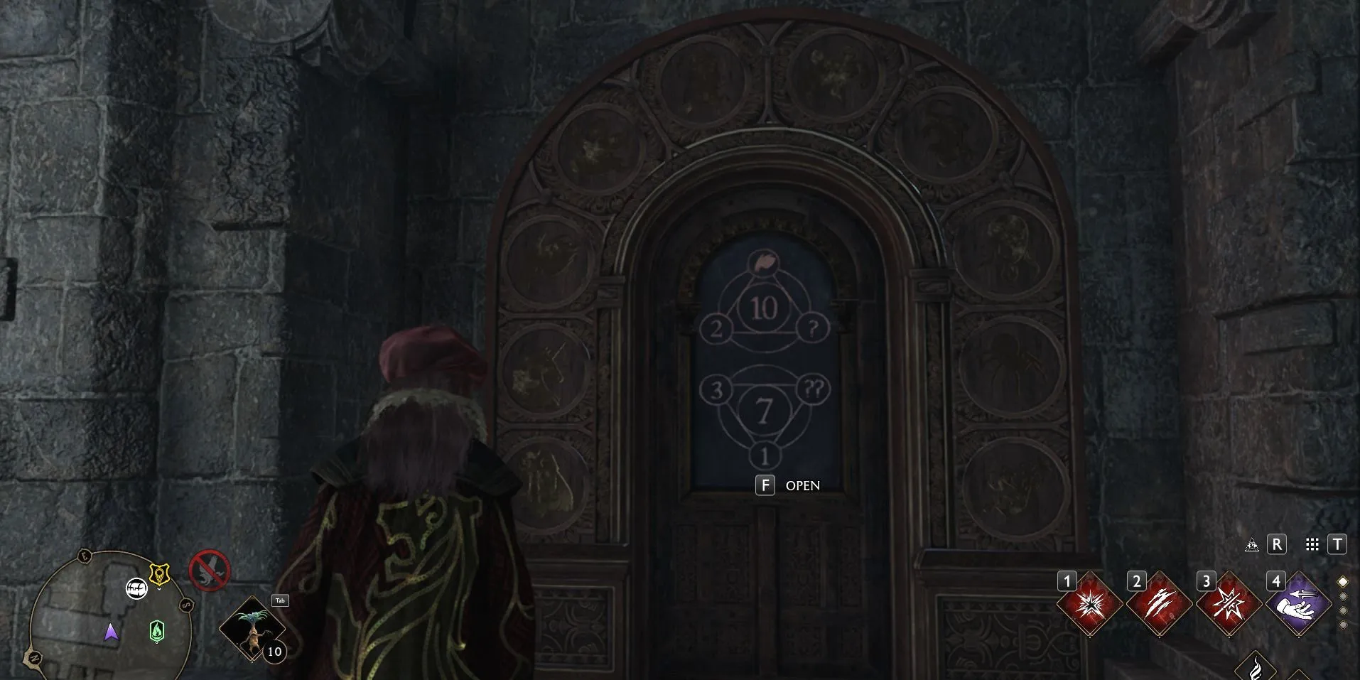 Immagine della porta dei dadi trovata nella Sala Nord di Hogwarts Legacy.