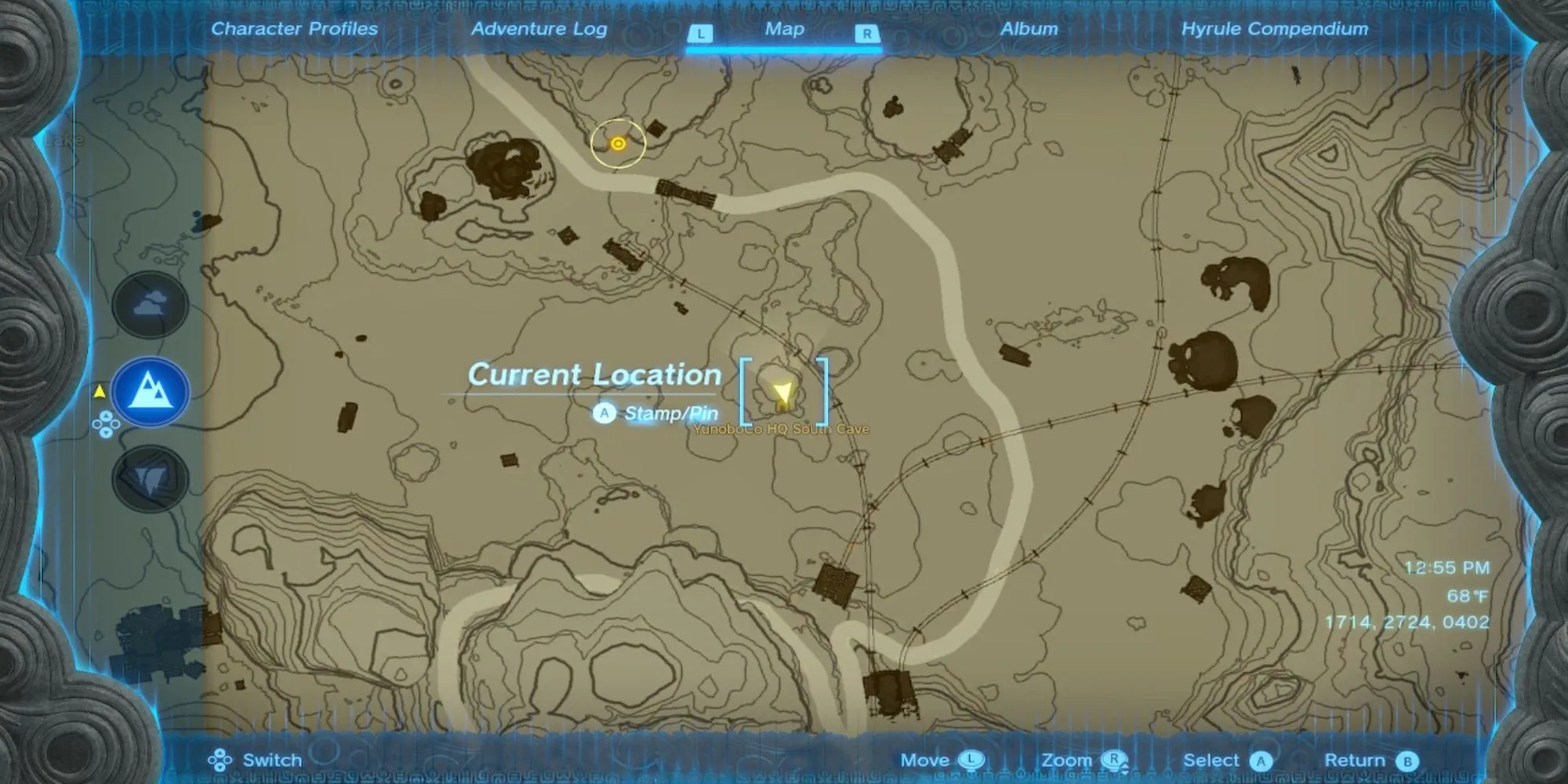 Lokalizacja nakrycia głowy Żaru w grze Legend of Zelda Tears of the Kingdom