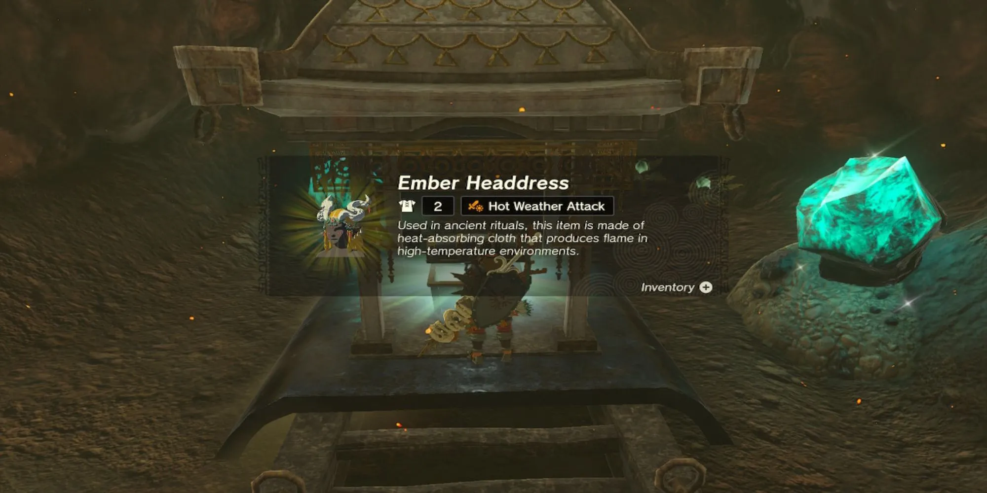 Nakrycie głowy Tears of the Kingdom Ember z Legend of Zelda