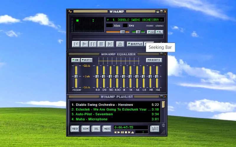 Winamp spelen in Windows XP-emulator