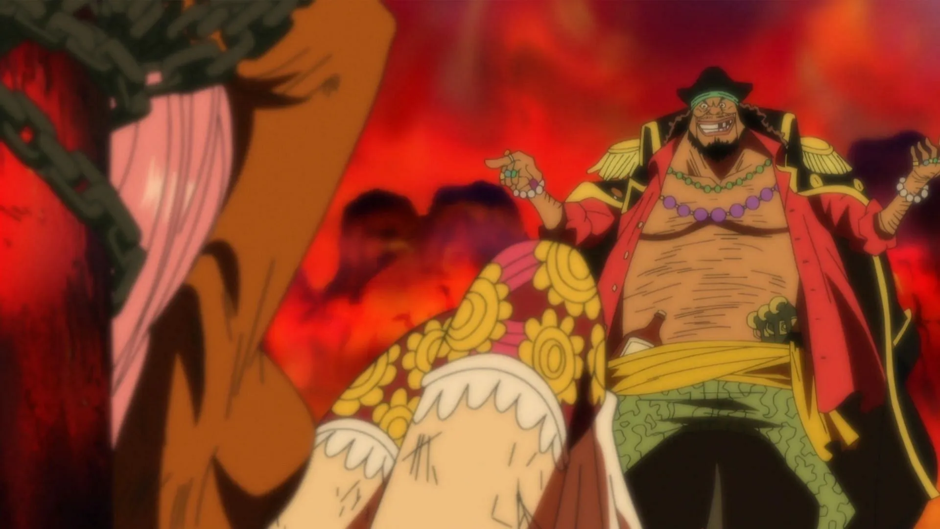 Bonney sconfitto da Barbanera (Immagine via Toei Animation, One Piece)
