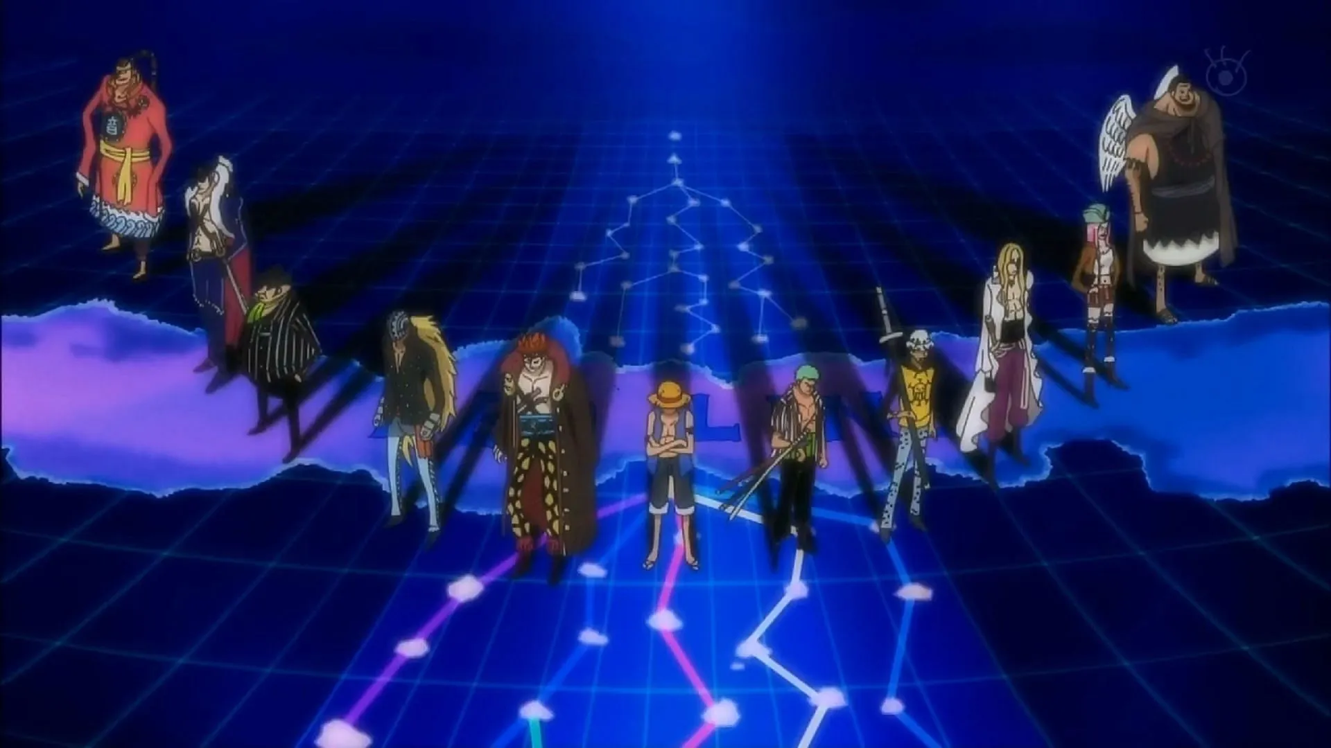 Le undici supernove della peggiore generazione (Immagine via Toei Animation, One Piece)