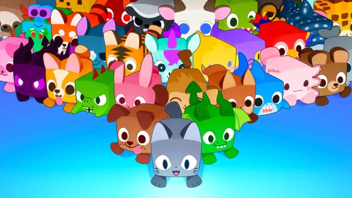 Many pets from Roblox pet simulator