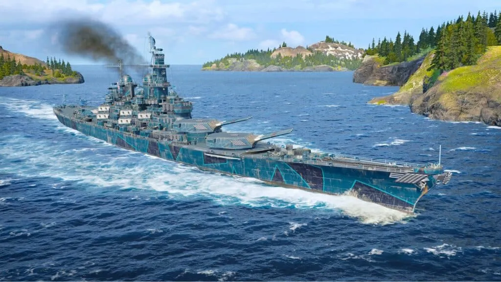 Ein Kriegsschiff in World of Warships