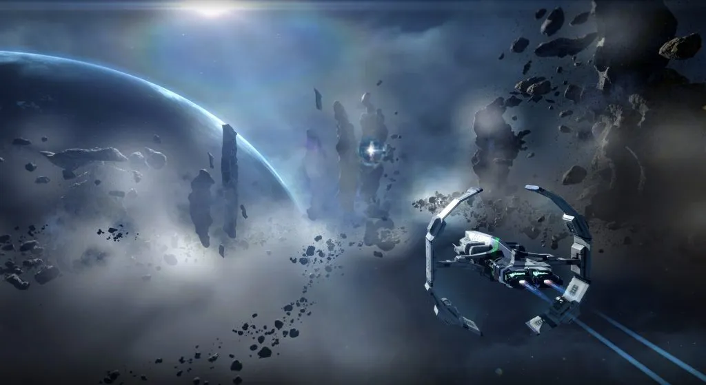 Eve Online-poster met zijn enorme ruimte