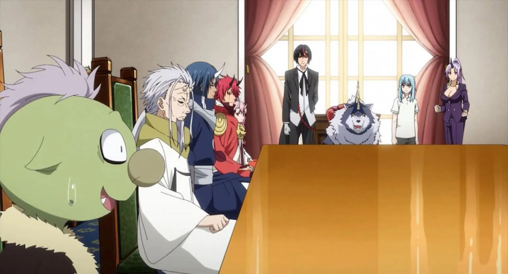 Rimuru tient une réunion, comme on le voit dans l'épisode (Image via 8Bit)