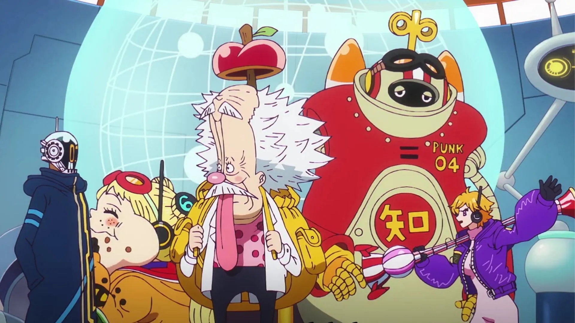 Вегапанк і його супутники в епізоді 1102 One Piece (зображення через Toei)
