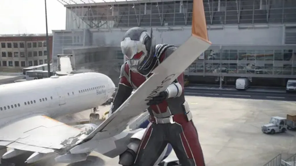 Ant-Man as Giant Man in Captain America Civil War.