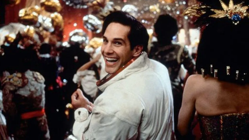 Paul Rudd at a party in Romeo + Juliet.