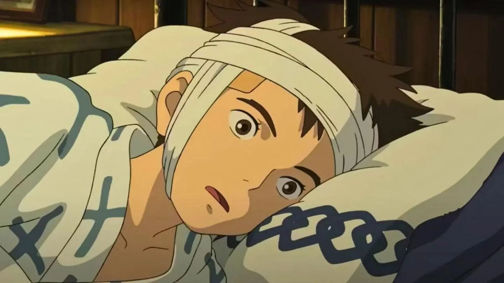 Mahito Maki, como se ve en la película de anime (Imagen vía Studio Ghibli)