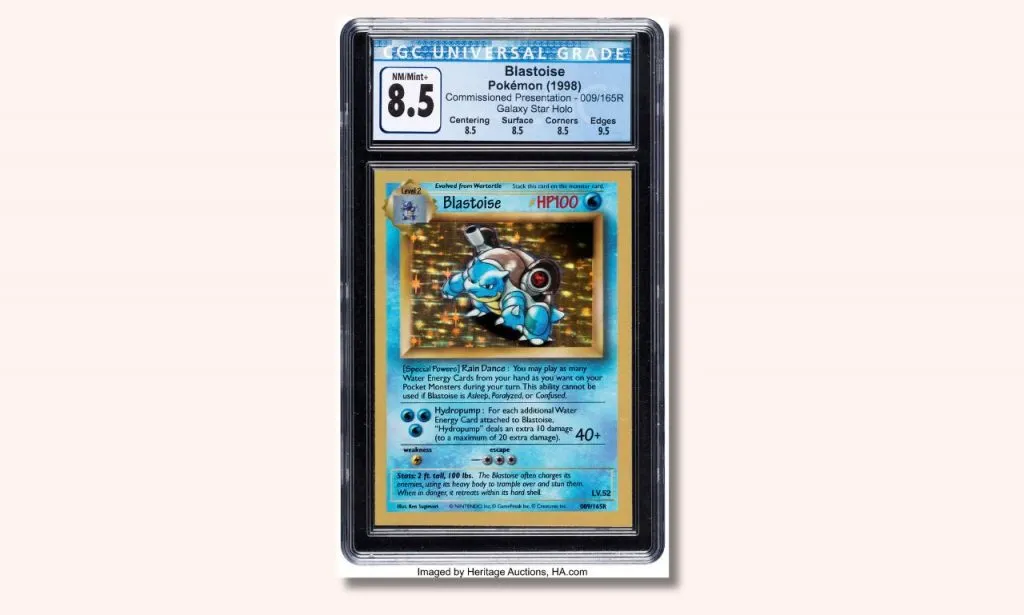 Tarjeta Pokémon Estrella Galaxia de presentación de Blastoise Wizards of the Coast.