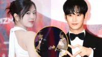 Comparación de altura de Kim Soo Hyun con An Yujin de IVE en los premios Baeksang